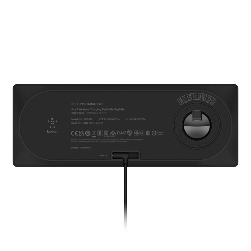 Belkin Boost Charge Pro 3-in-1 Wireless Charging Pad with Magsafe 15W - Black 
