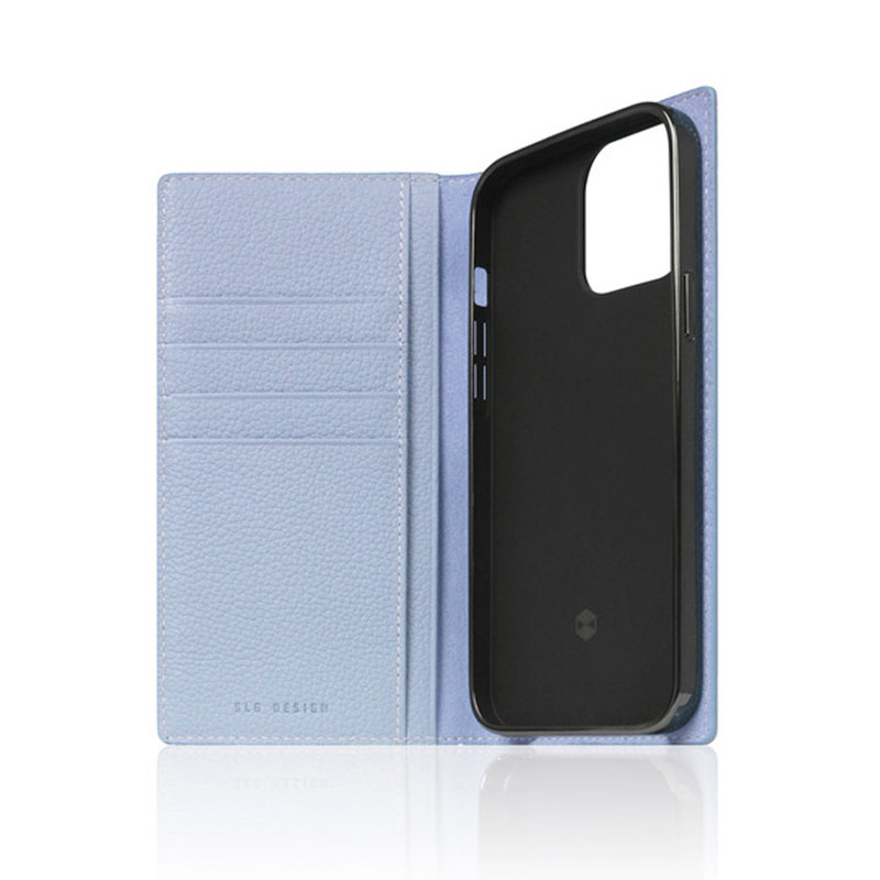 SLG Design puzdro D8 Full Grain Leather pre iPhone 13 Pro - Powder Blue 