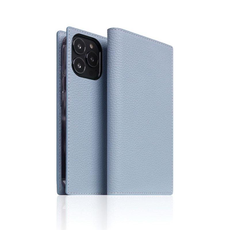 SLG Design puzdro D8 Full Grain Leather pre iPhone 13 Pro - Powder Blue 