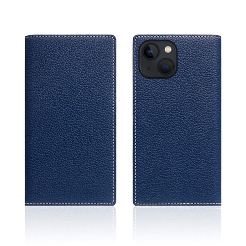 SLG Design puzdro D8 Full Grain Leather pre iPhone 13 - Navy Blue 