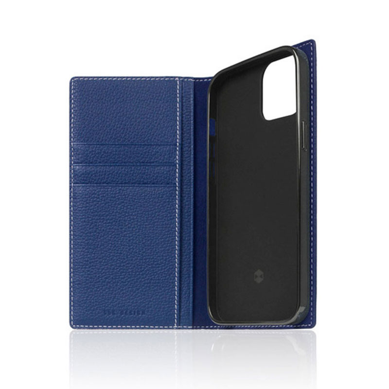 SLG Design puzdro D8 Full Grain Leather pre iPhone 13 - Navy Blue 