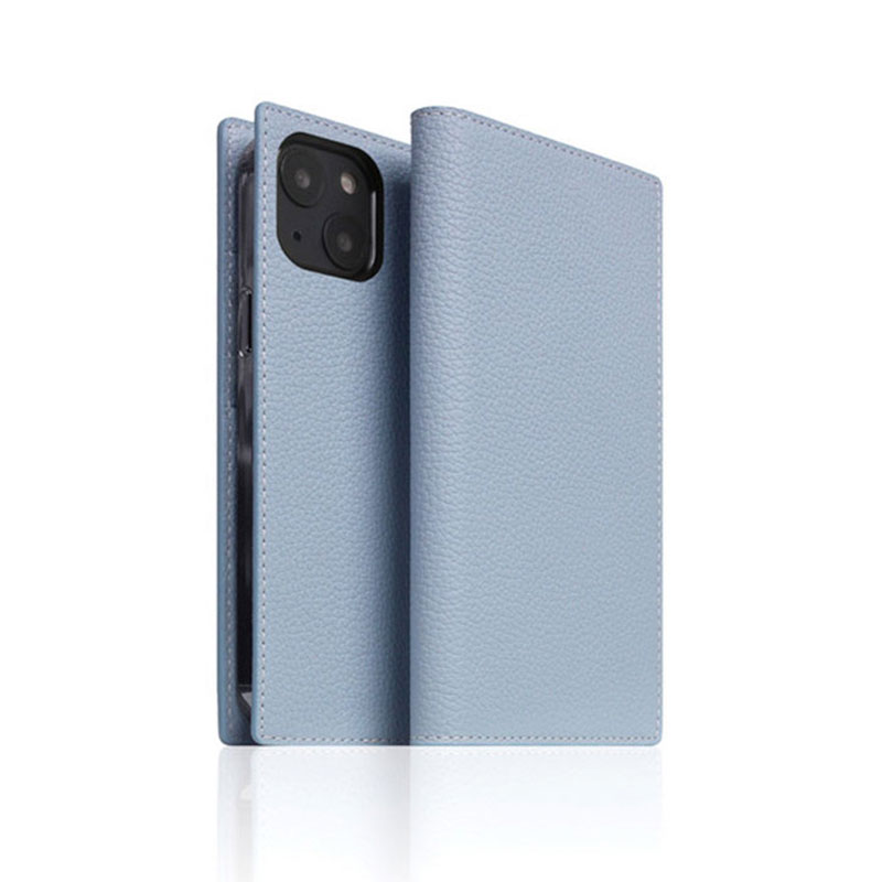 SLG Design puzdro D8 Full Grain Leather pre iPhone 13 - Powder Blue 