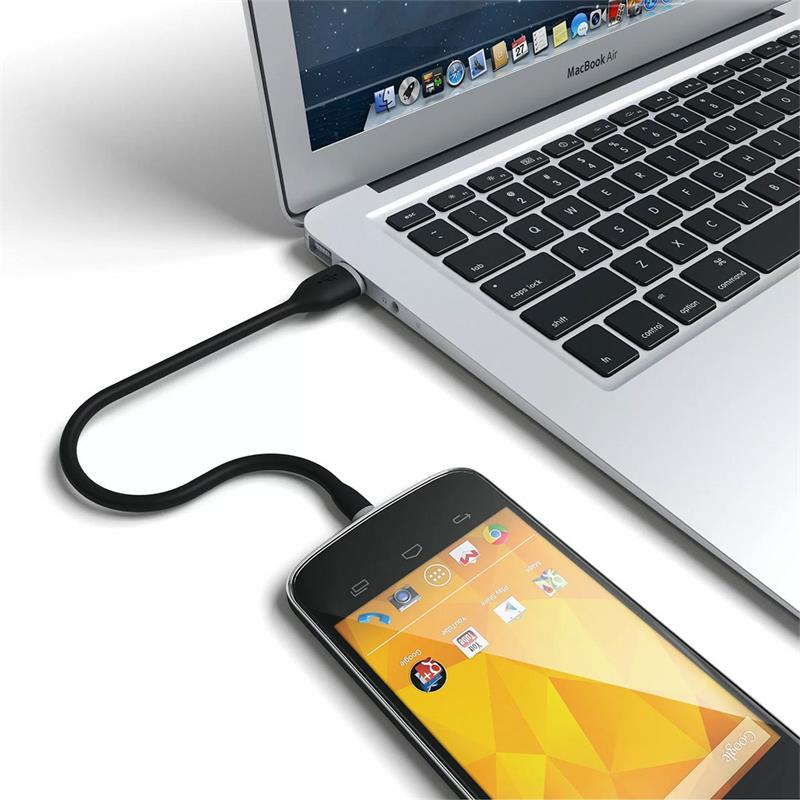 Satechi kábel Flexible USB to Micro USB 0.25m - Black 