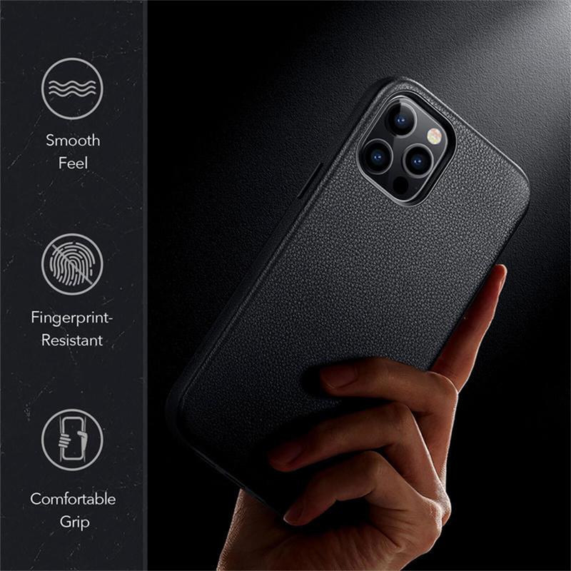 ESR kryt Metro Premium Leather Case pre iPhone 12/12 Pro - Black 