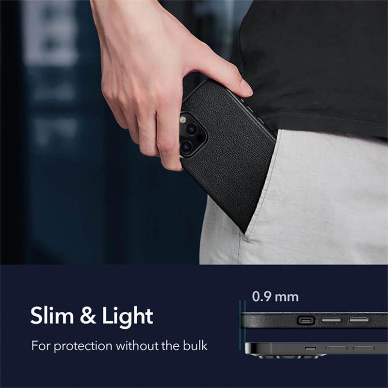 ESR kryt Metro Premium Leather Case pre iPhone 12/12 Pro - Black 
