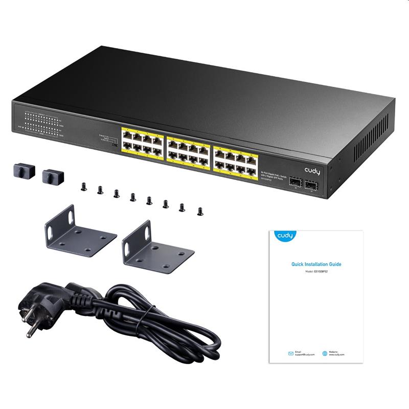 Cudy 24-Port Gigabit PoE+ Switch with 2 Gigabit SFP 300W 