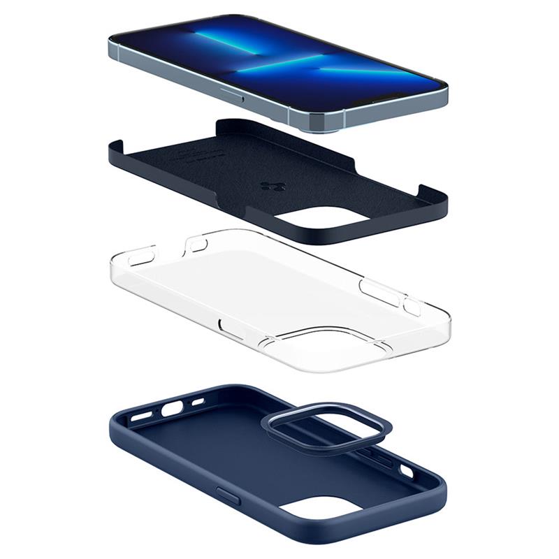 Spigen kryt Silicone Fit pre iPhone 13 Pro - Navy Blue 