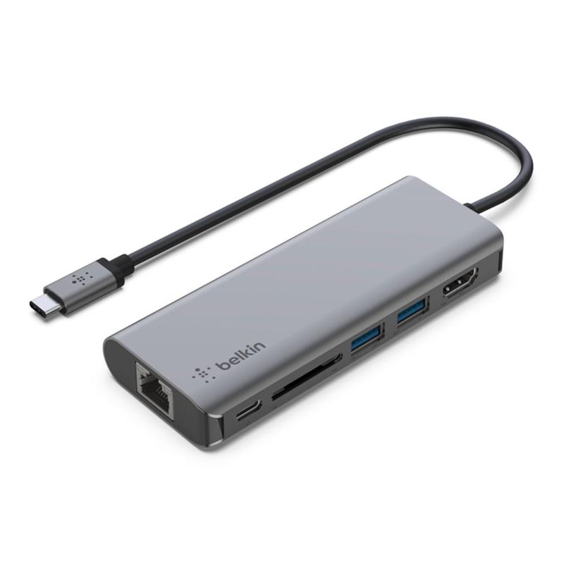 Belkin Connect USB-C 6-in-1 Multiport Adapter - Space Gray 