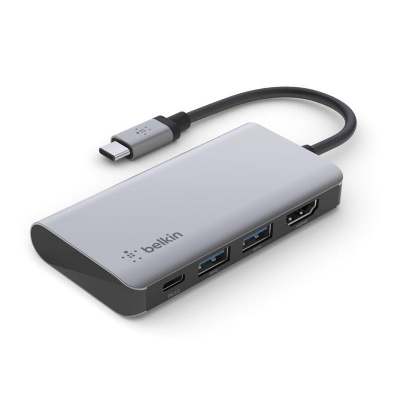 Belkin Connect USB-C 4-in-1 Multiport Adapter - Space Gray 