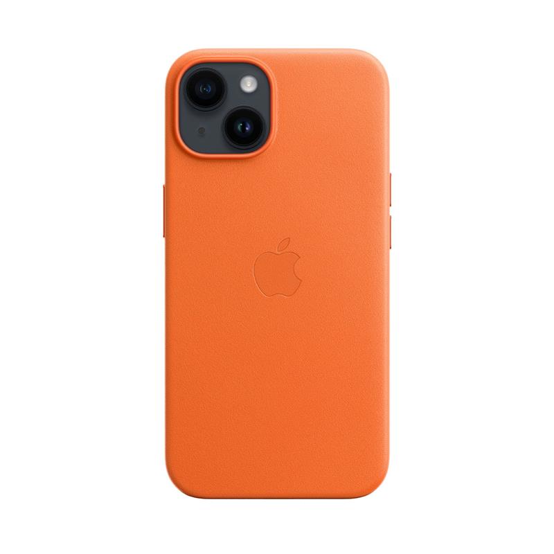 Apple iPhone 14 Leather Case with MagSafe - Orange 