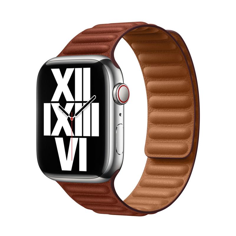 Apple Watch 45mm Umber Leather Link - S/M 