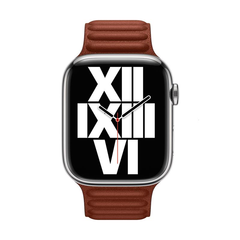 Apple Watch 45mm Umber Leather Link - S/M 