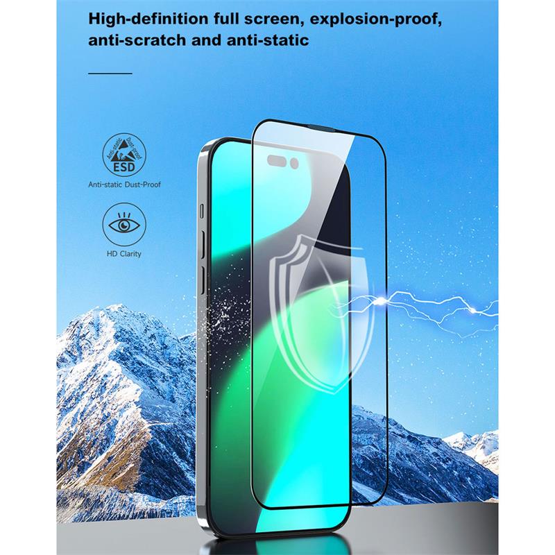 Devia ochranné sklo Van Series Anti-Static pre iPhone 14 Pro Max - Black Frame 