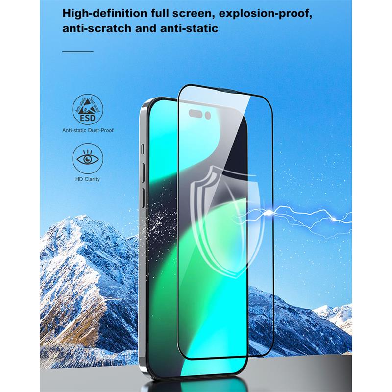 Devia ochranné sklo Van Series Anti-Static AT pre iPhone 14 Plus/13 Pro Max - Black Frame