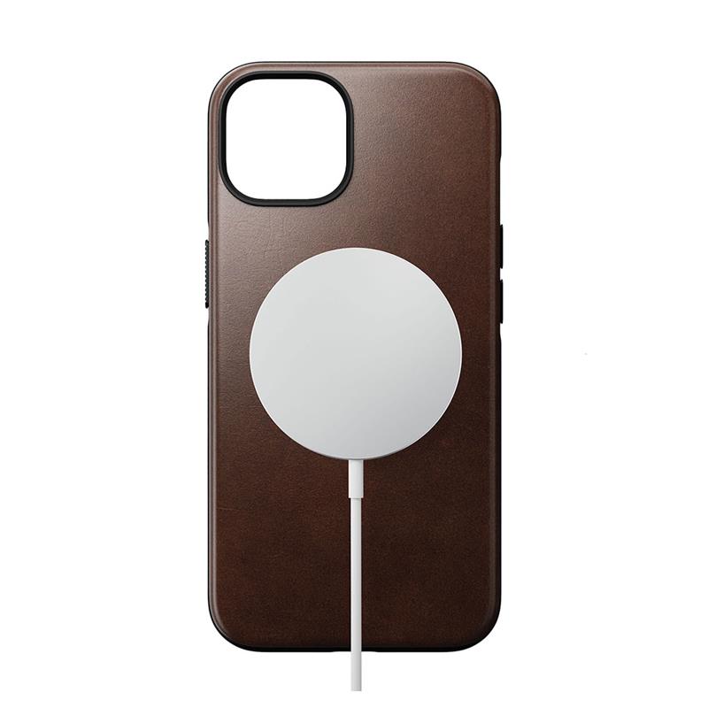 Nomad kryt Modern Leather Case Magsafe Horween pre iPhone 14 - Rustic Brown 