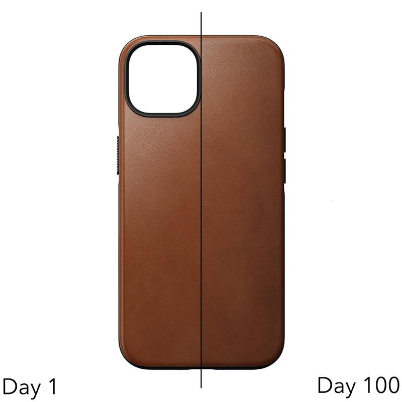 Nomad kryt Modern Leather Case Magsafe pre iPhone 14 - English Tan 