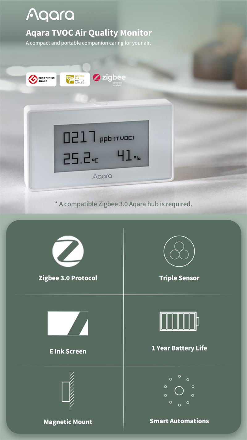 Aqara Smart Home TVOC Monitor Kvality vzduchu 