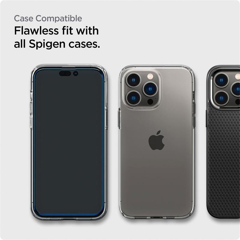 Spigen ochranné sklo GLAS.tR Slim HD pre iPhone 14 Pro - Black Frame 