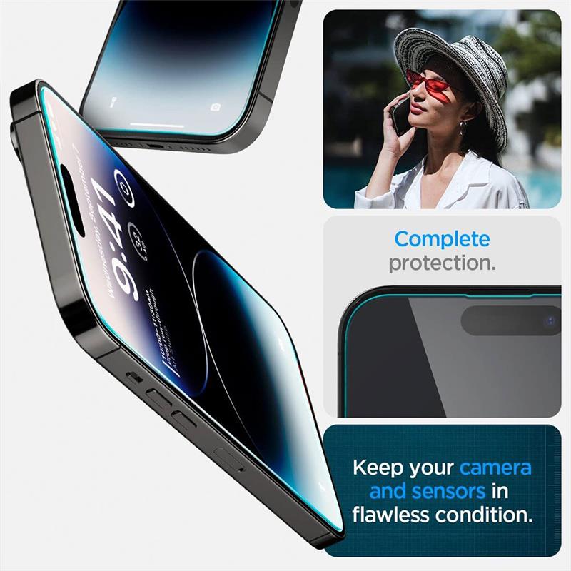 Spigen ochranné sklo GLAS.tR Slim HD pre iPhone 14 Pro - Clear 