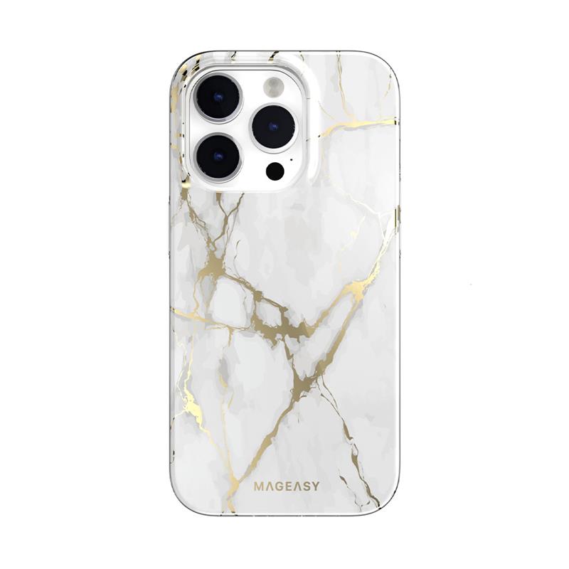 SwitchEasy kryt Marble Case pre iPhone 14 Pro - Champagne White 
