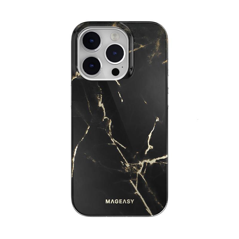 SwitchEasy kryt Marble Case pre iPhone 14 Pro - Pearl Black 