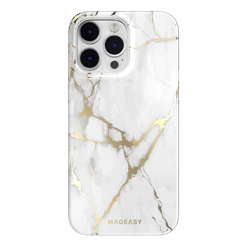 SwitchEasy kryt Marble Case pre iPhone 14 Pro Max - Champagne White 