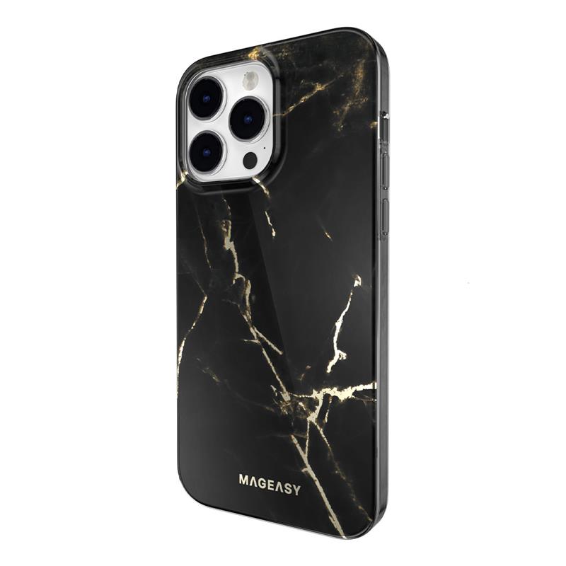 SwitchEasy kryt Marble Case pre iPhone 14 Pro Max - Pearl Black 