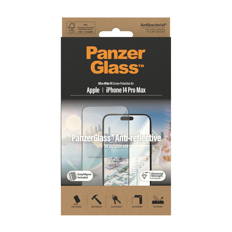 PanzerGlass ochranné sklo UWF Anti-Reflective pre iPhone 14 Pro Max - Black Frame 