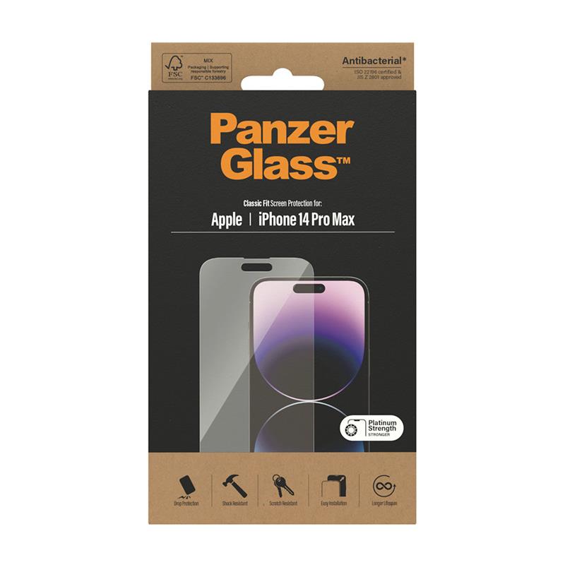 PanzerGlass ochranné sklo Classic Fit AB pre iPhone 14 Pro Max - Clear 
