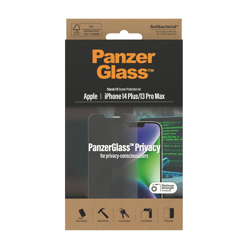 PanzerGlass ochranné sklo Classic Fit Privacy AB pre iPhone 14 Plus - Clear 