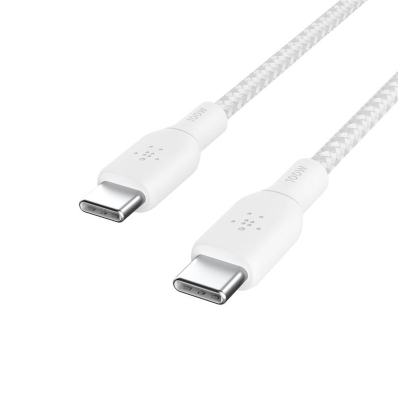 Belkin kábel Boost Charge Double-Braided USB-C to USB-C 100W 3m - White 