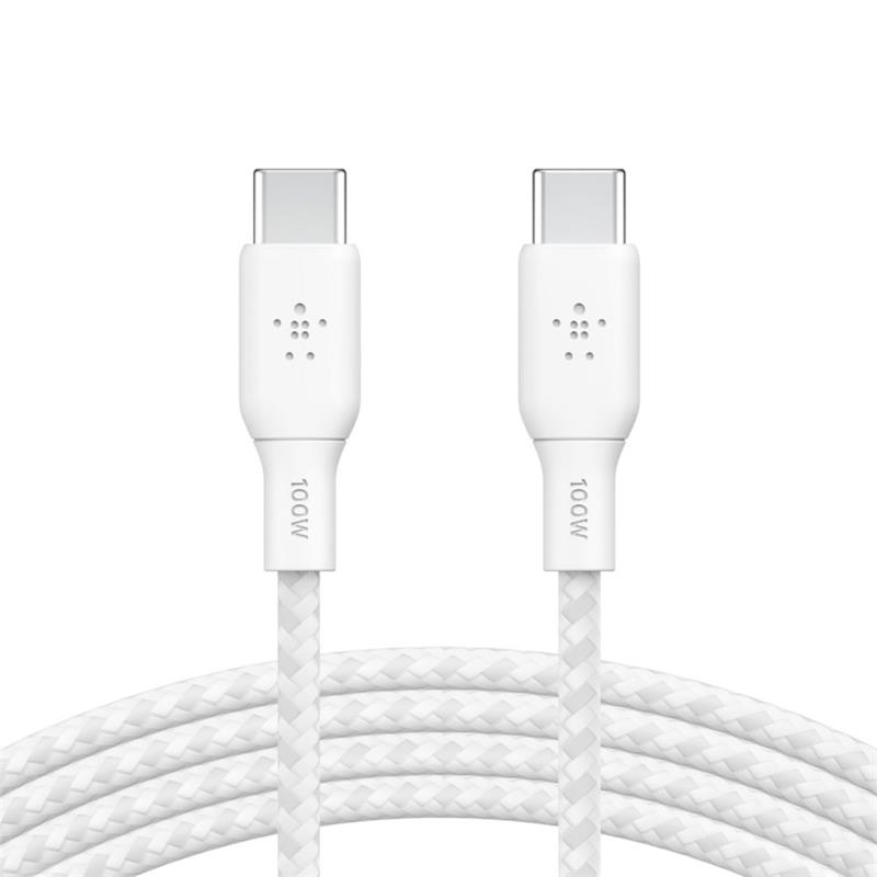 Belkin kábel Boost Charge Double-Braided USB-C to USB-C 100W 3m - White 