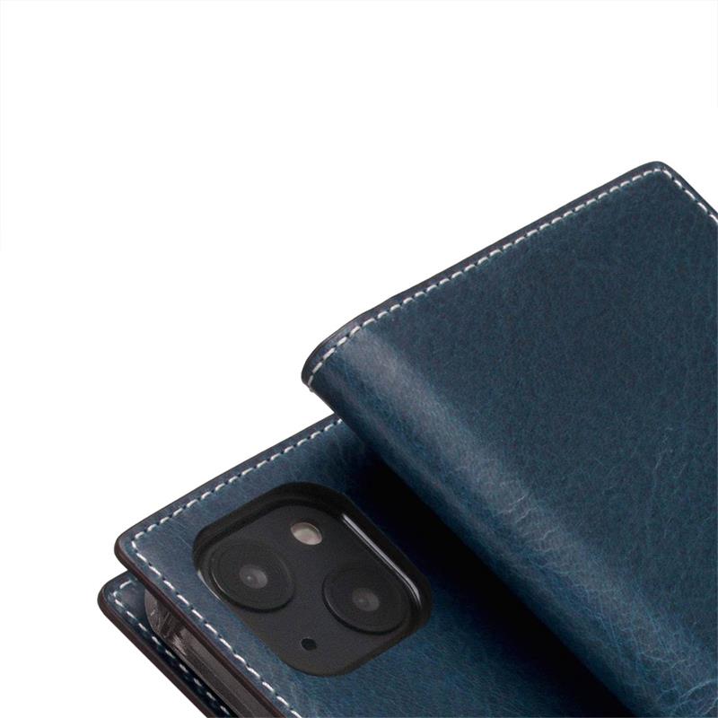 SLG Design puzdro D7 Italian Wax Leather pre iPhone 14 Plus - Blue 