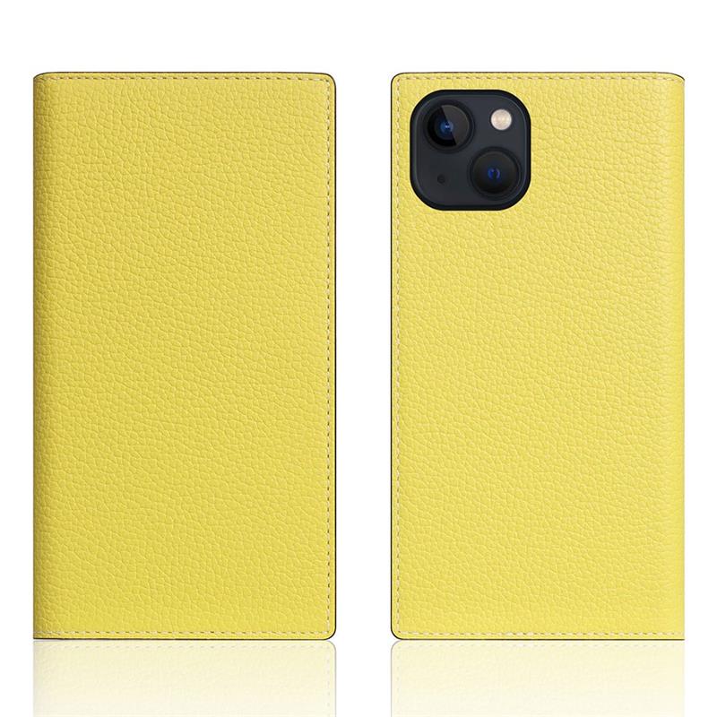 SLG Design puzdro D8 Neon Full Grain Leather Diary pre iPhone 14 - Lemon 