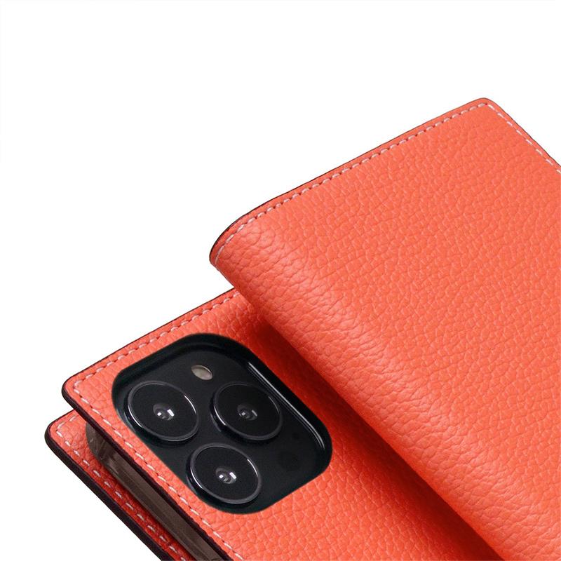 SLG Design puzdro D8 Neon Full Grain Leather Diary pre iPhone 14 Pro Max - Coral 