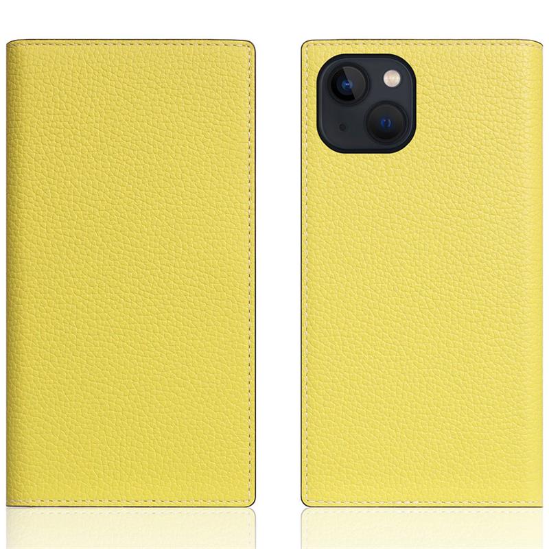 SLG Design puzdro D8 Neon Full Grain Leather Diary pre iPhone 14 Plus - Lemon 