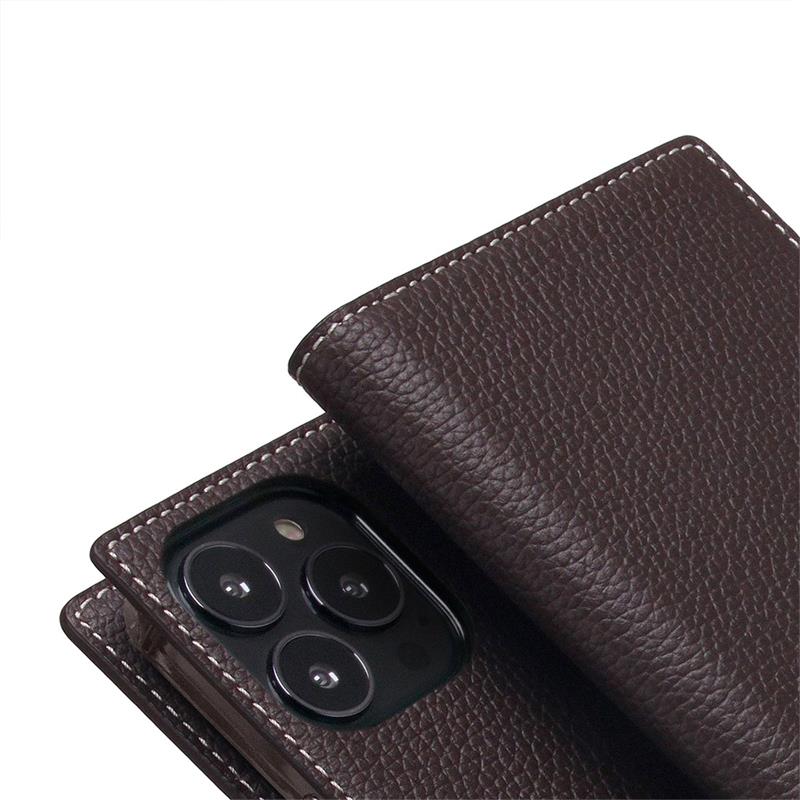 SLG Design puzdro D8 Full Grain Leather pre iPhone 14 Pro Max - Brown Cream 