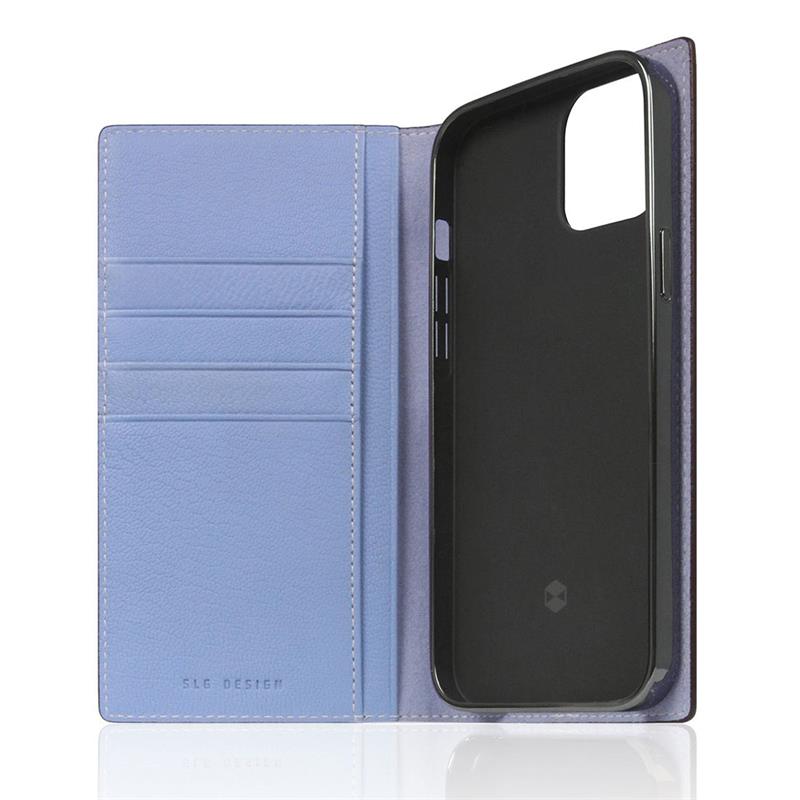 SLG Design puzdro D9 France Chevere Sully Leather Diary pre iPhone 14 - Blue Vista 