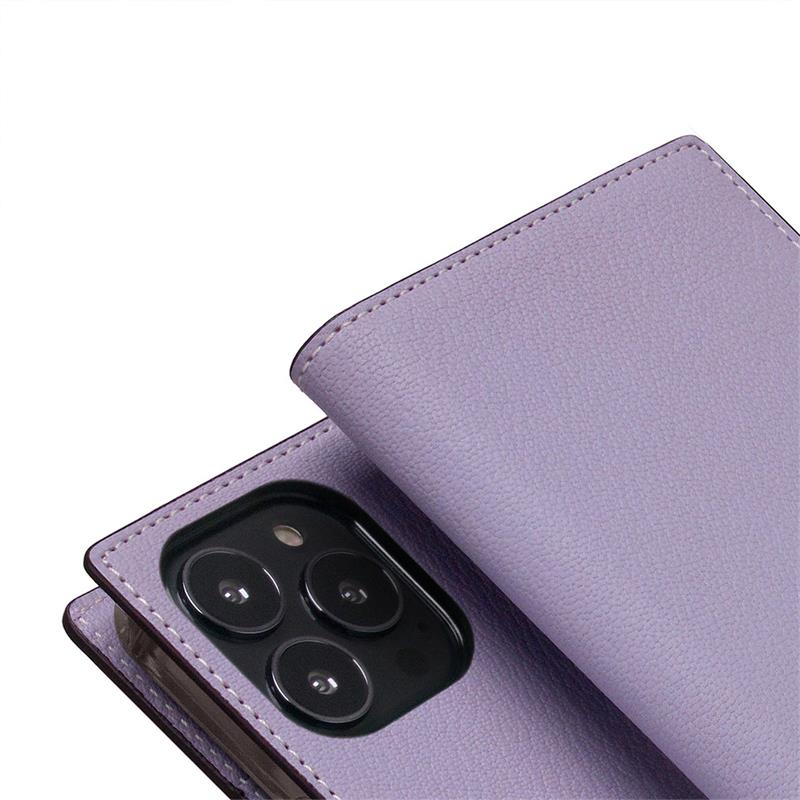 SLG Design puzdro D9 France Chevere Sully Leather Diary pre iPhone 14 Pro Max - Lavender 