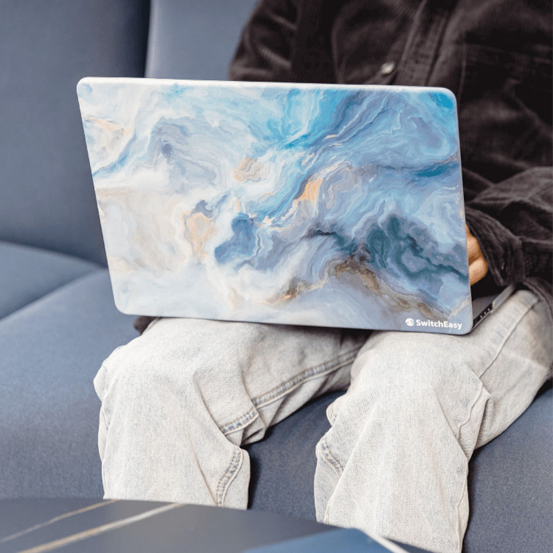SwitchEasy Hardshell Marble Case pre MacBook Air 13" M2 2022 - Marine Blue 