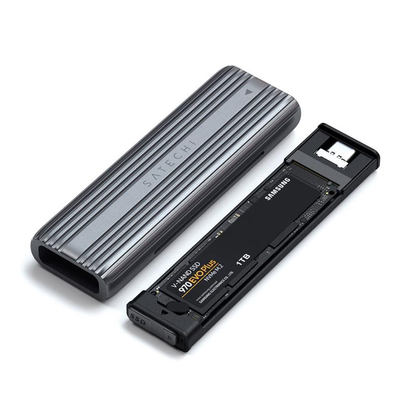 Satechi USB-C NVME and SATA SSD Enclosure - Space Gray Aluminium 