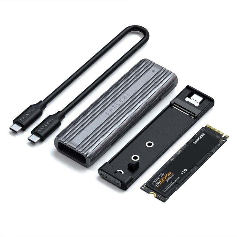 Satechi USB-C NVME and SATA SSD Enclosure - Space Gray Aluminium 