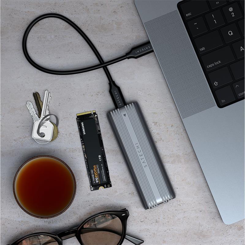 Satechi USB-C NVME and SATA SSD Enclosure - Space Gray Aluminium 