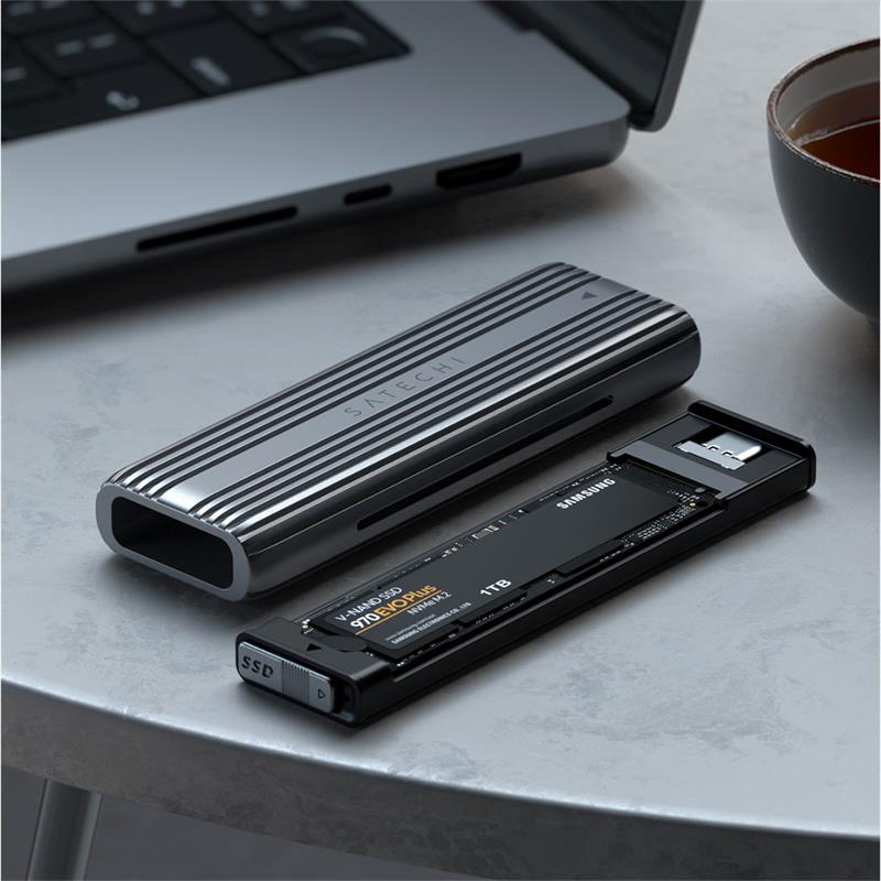 Satechi USB-C NVME and SATA SSD Enclosure - Space Gray Aluminium 