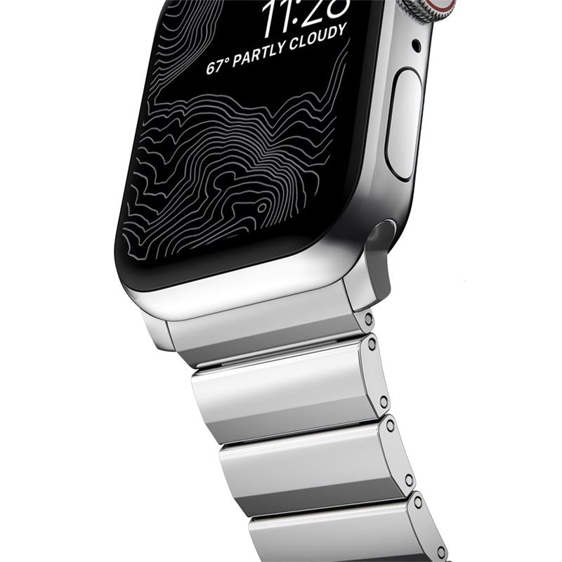 Nomad remienok pre Apple Watch 44-49 mm - Steel Band/Silver Hardware 