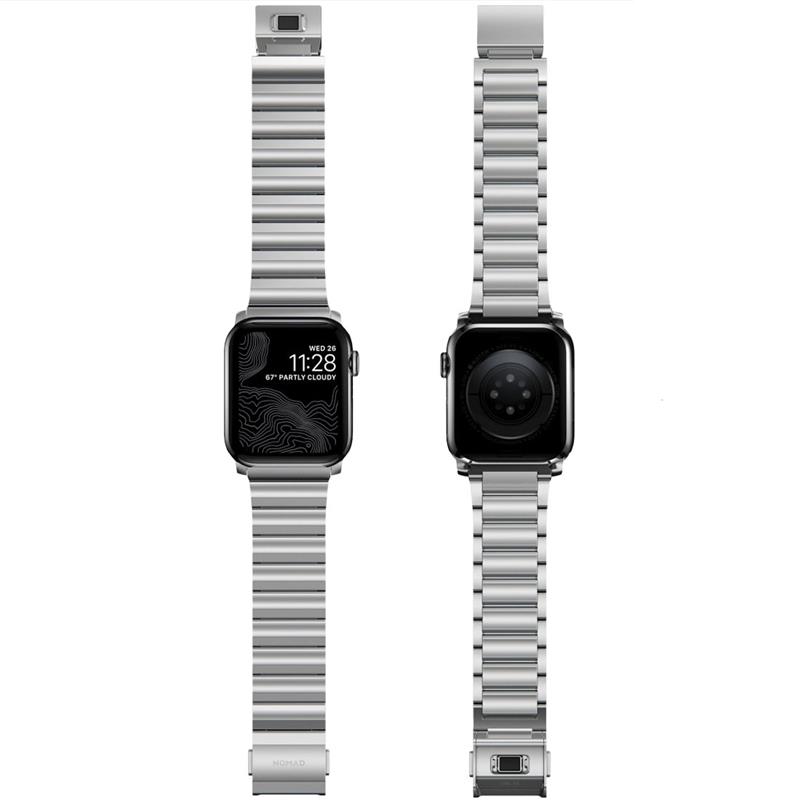 Nomad remienok pre Apple Watch 42/44/45/49 mm - Steel Band/Silver Hardware 