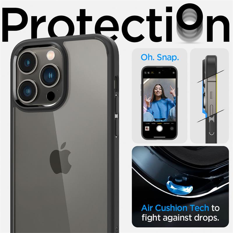 Spigen kryt Crystal Hybrid pre iPhone 14 Pro - Matte Black 