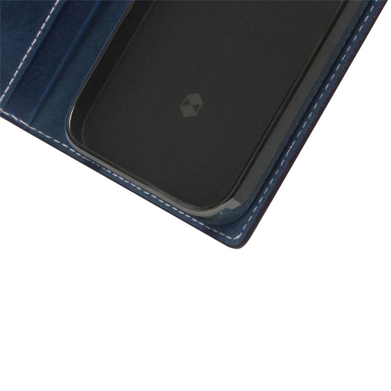 SLG Design puzdro D+ Italian Temponata Leather pre iPhone 14 Pro Max - Blue 