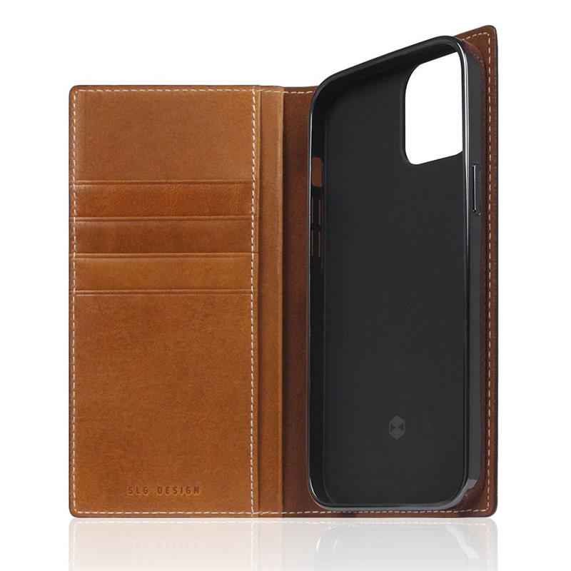 SLG Design puzdro D+ Italian Temponata Leather pre iPhone 14 - Tan 