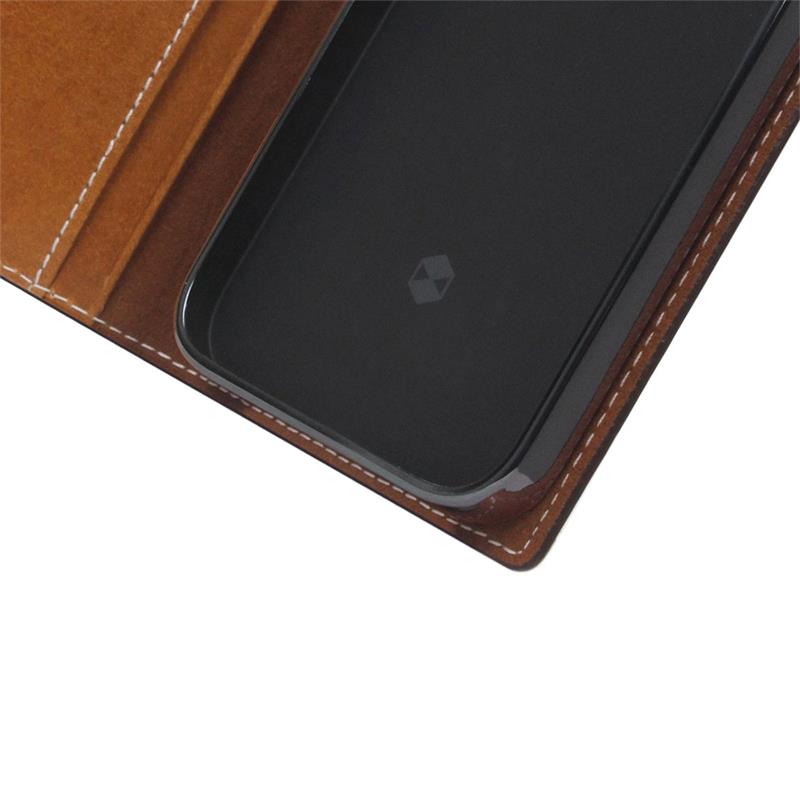 SLG Design puzdro D+ Italian Temponata Leather pre iPhone 14 - Tan 